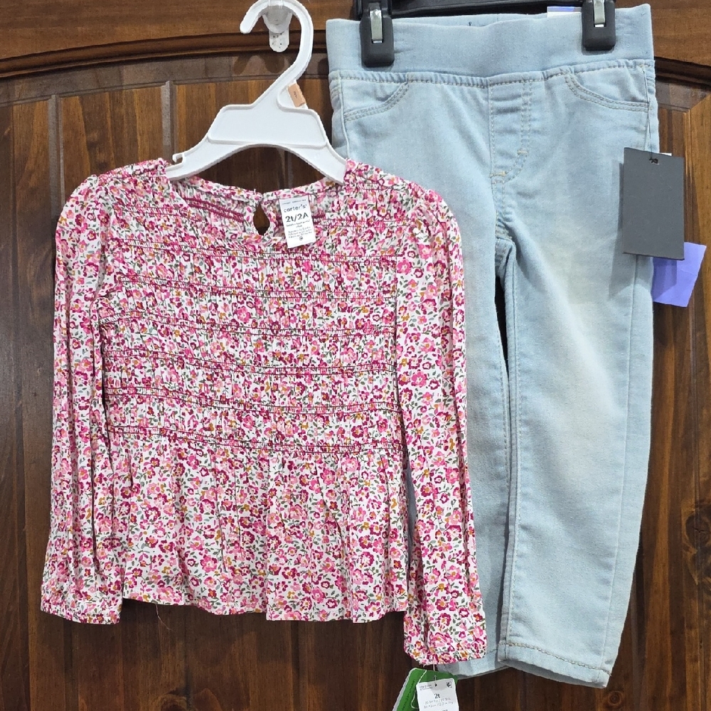 DKNY Pink Floral Kids Blouse Set